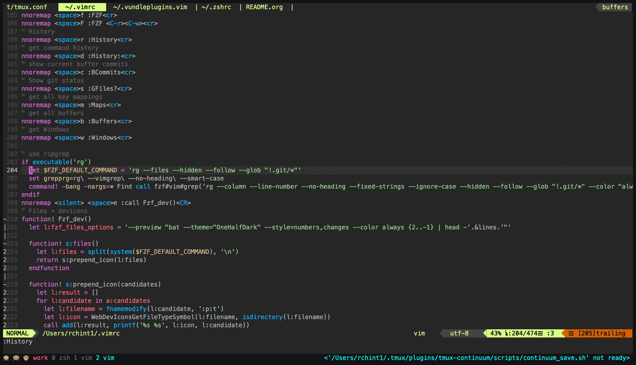 Vim fzf navigate files with preview